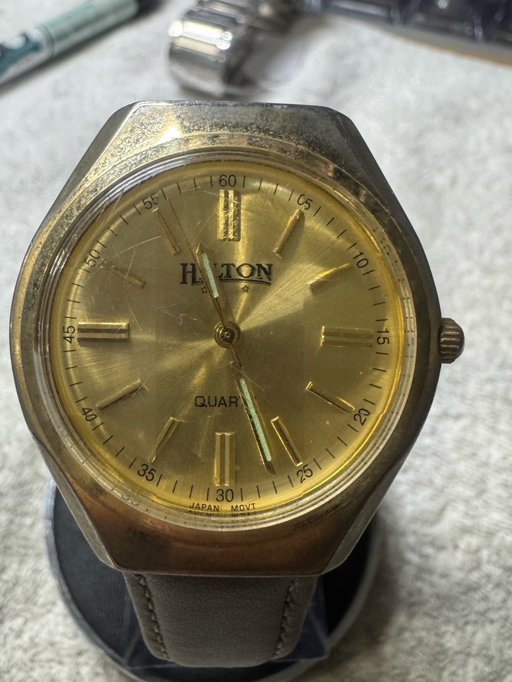 Hilton Style Men’s Gold-Tone Quartz Watch - Gold Dial